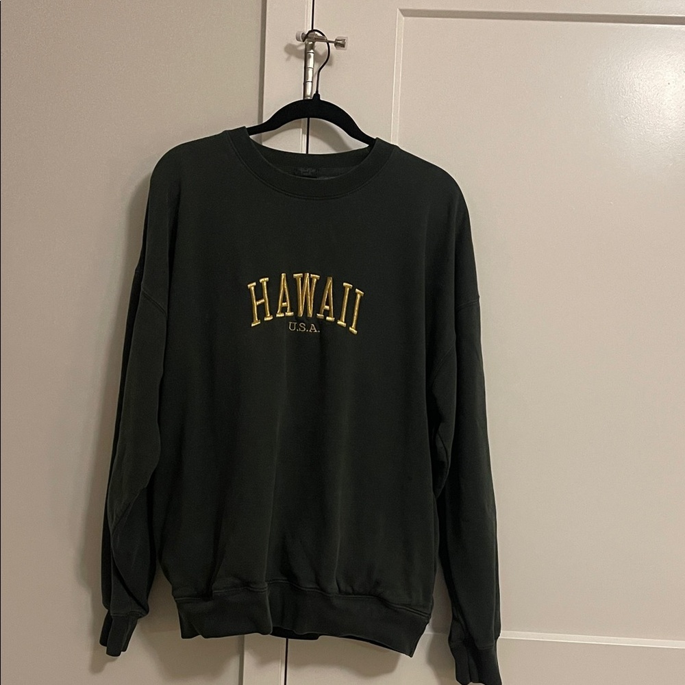 PacSun Dark Green Hawaii USA Women's Sweater with pockets!